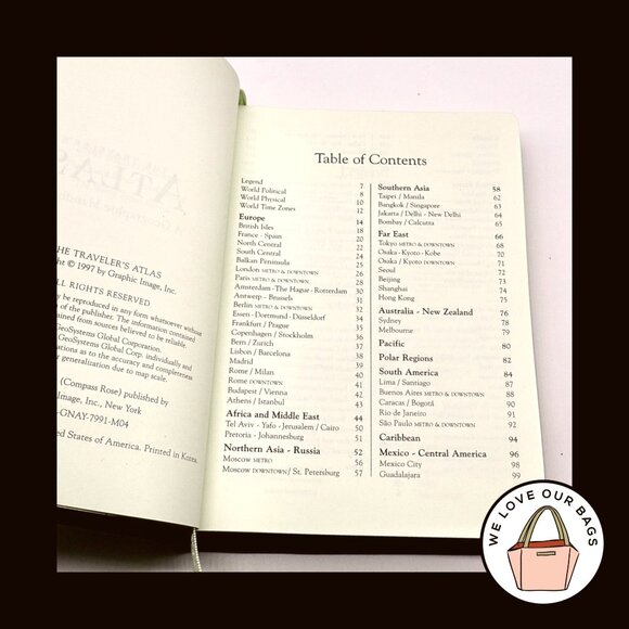 NEW VINTAGE COACH 1997 Black Glovetanned Leather Travel Atlas World & USA 4523 - Picture 4 of 15